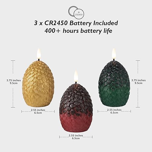 Fanna Battery Operated Dragon Egg Votive Candles With Timer thumb #4