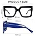hoyuwak 2PCS Oversized Square Blue Light Glasses Big Frame Computer Eyewear Thick Fashion Clear Glasses for Women Fashion