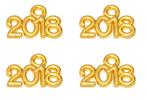 Yansanido Pack of 100 Alloy ''2018'' DIY Antique Message Charms Pendant for Making Bracelet and Necklace (