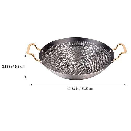 Wok de acero inoxidable con doble asa y superficie antiadherente miniatura 6