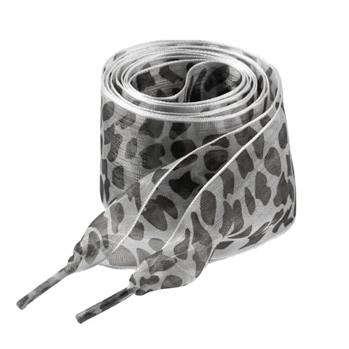 Leopard Shoe Laces for Women Fashion Silk Satin Wide Shoelaces Sports Sneaker Shoe Decoration - Main Image