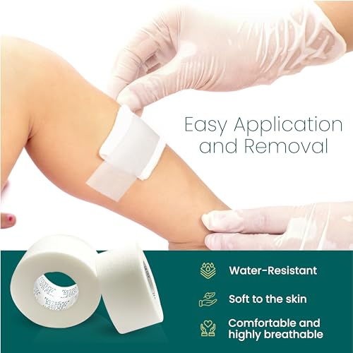 Nanacare Paper Surgical Tape 1 Inch X 11Yd +10Pc Gauze Pads| 4 Rolls Microporous Micropore Tape|Medical Tape For Skin, Dressings, Face, Wound Care | First Aid Bandage Tape thumb #4