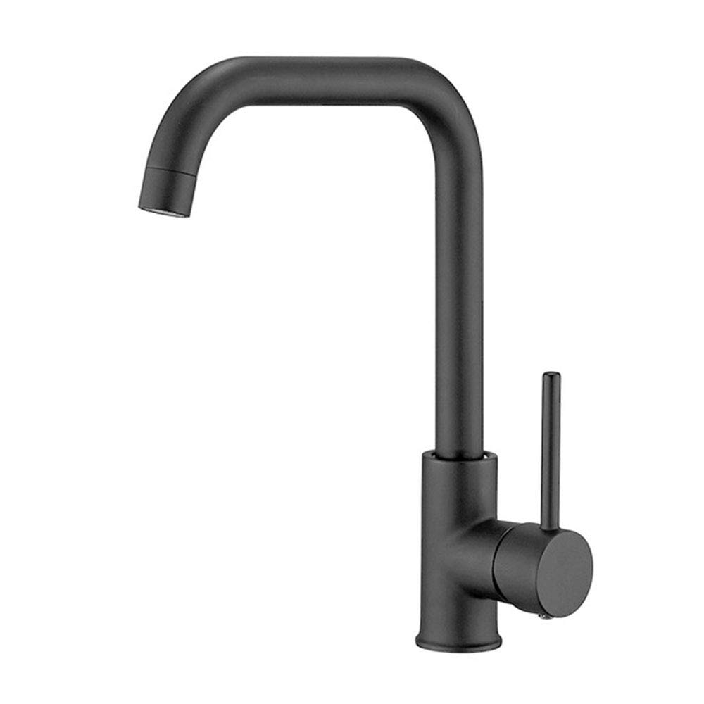 Robinet mitigeur noir haut de gamme pour évier de cuisine moderne avec flexible en caoutchouc