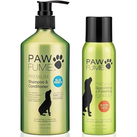 Pawfume Dog Shampoo and Conditioner (Blue Ribbon) + Dog Spray Deodorizer (Show Dog) Cover