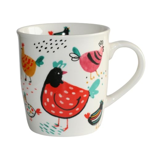 Tabac du Bassigny Mug en Grès Poppy 325ml - Design Poules Colorées et Ludiques | Tasse à Café Originale, Compatible Lave-Vaisselle & Micro-Ondes