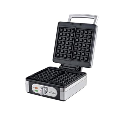 LITTLE BALANCE 8384 Speed Waffeln 1400 - Elektrischer Waffeleisen - Echte belgische Waffeln rechteckig knusprig flauschig - Leistung 1400 Watt - silber metallic