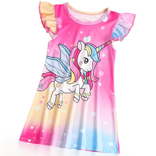QYEHF Einhorn Nachthemd,Mädchen Nachthemden,Nachthemden für...