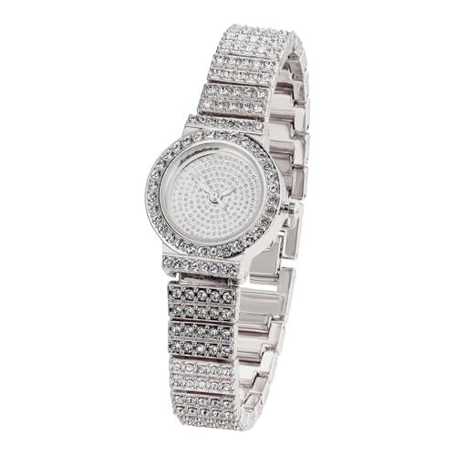 Image of Halukakah Kids' Diamond Watch Sparkling Starry: 18k Real Gold /Platinum Plated,Elegant & Casual Round Dial,Full of Diamonds,Stainless Steel Band Quartz Watch,Present for Boys and Girls