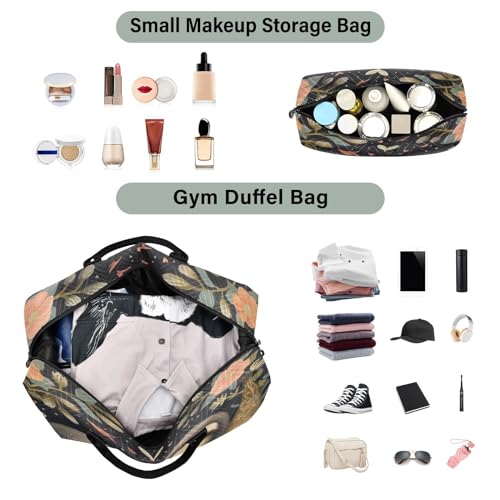 Kigai Sloth on Tree Flowers Duffle Bag Versatile Travel Duffel for Men and Women, Carry On for Weekend or Overnight Stay4