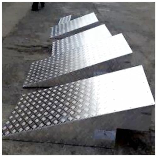 Rampas de bordillo para entrada, rampa metálica para umbral de carga con superficie antideslizante, aluminio hecho a mano, para coches/SUV/motocicleta miniatura 5