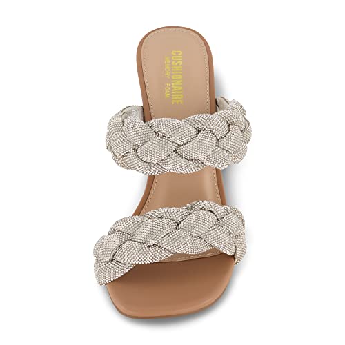 CUSHIONAIRE Women's Sparkle braided rhinestone dress sandal +Memory Foam, Wide Widths Available3