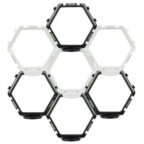 lasuroa 7 Estantes de Exhibición para Funko POP Figuras, Estantes Flotantes Plástico Decoración Montaje Pared Escaparate Coleccionable Soportes Figuras Fluorescentes para Funko POP (Negro, Blanco)