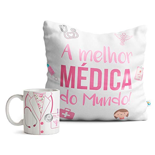 Kit Almofada e Caneca Melhor M&eacute;dica do Mundo