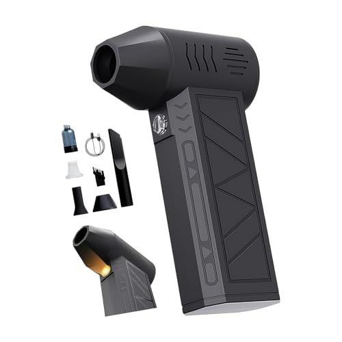 Ventilador portátil de 1 función y resaltado al vacío, batería recargable USB para limpieza de nieve en interiores, luz LED, soplador de nieve, soplador rápido, extractor transportable, doble manera