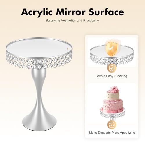 Cake Stand Set Dessert Table Display Set 11 PCS Silver Treat Stands for Dessert Metal Cake Dish for Birthday Party Wedding Ceremony - Image 7