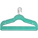 Velvet Hangers with Accessory Bar - For Shirts, Dresses, and Delicate Clothing - Non-Slip Velvety Smooth Texture - Slim Space Saving Design- Teal - 50 Pack - 17.5 x 0.2 x 9.5 Inches