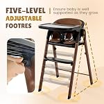 « Chaises hautes convertibles pour bébés & Les tout-petits. 5-in-1 Chaise haute réglable avec plateau amovible, facile à nettoyer, portable (brun noir)"