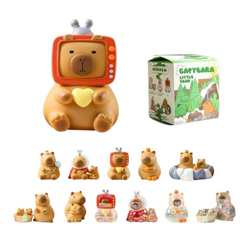 Popobox Capybara Lazy Days Blind Box Figures, Random Design Action Figures Collectible Toys for Birthday Gift, Home Decorations, Single Box