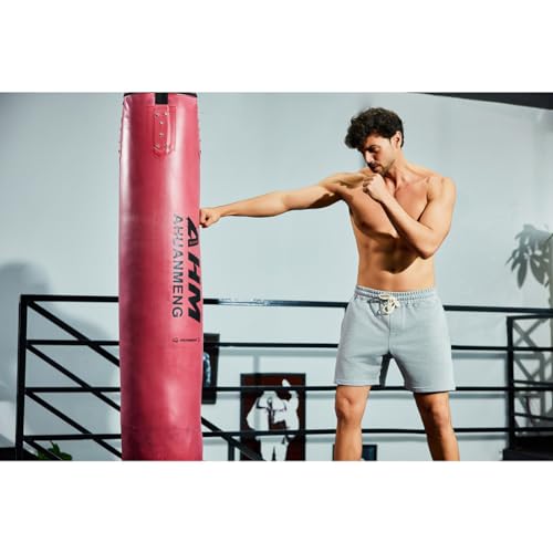 NIMENJOJA Mens 5.5" Athletic Gym Shorts Cotton Workout Jogger Sweat Shorts with Upgrade Premium Zipper Pockets and Drawstring2