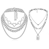 ❤Punk Gothic-Halsketten-Set: Punk-Choker-Halsketten sind in schicker, klassischer Farbe gestaltet. Verschiedene Stile passen zu den meisten Outfits. Die Vintage-Taschenkette im Double-Layer-Design kann einfach zu Jeans oder Hosen getragen werden. Mit diesem Set könnten Sie schicker und charmanter sein