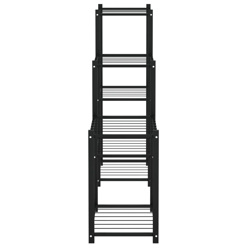 homiuse Blumenständer 83x25x80 cm Schwarz PflanzenstäNder Pflanzenregal BlumenstäNder Metall Blumenregal Blumentreppe PflanzenstäNder Metall PflanzenstäNder Schwarz Blumenregal Metall Eisen