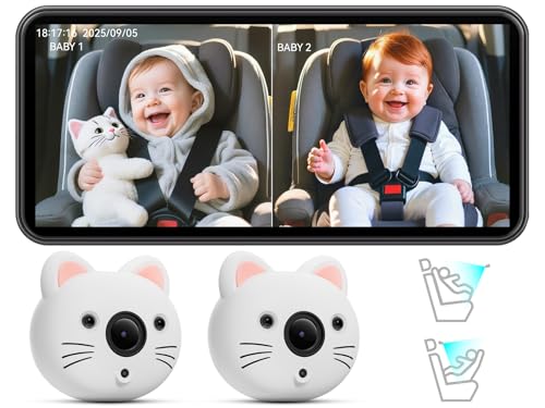 20% off - IIWEY Baby Car Camera for 2 Kids &ndash; 7.2&rdquo; Ultrawide Split-Screen Monitor with Dual 1080P HD Car...