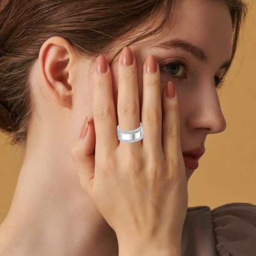 Sterling Silver Half Eternity Moissanite Wedding Bands for Women - image 9
