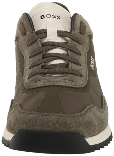 Image of BOSS Men's Zayn Low Profile Suede Leather Two Tone Sneaker