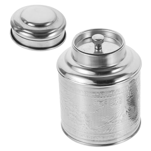 HYTROVE Barattolo per Tè in Acciaio Resistente 50 G Chiusura Ermetica Contenitore Metallico Portatile per Alimenti Scatola Sigillante per Tè Sfuso e Conservazione in Cucina
