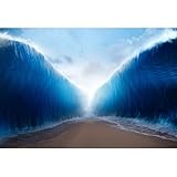 Baocicco 7x5ft Moses Divided The Sea Photography Backdrop Background Jesus Christ Christian Church Religious JHS God Blessed Jesus Hominum Salvator Activities Vinyl Photo Studio Props