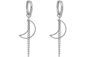 BTS Crescent Moon Tassel Chain Earrings: Express Your K-Pop Spirit