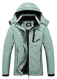 MOERDENG Women's Ski Jacket Waterproof Winter Coat Hooded Snowboarding Jacket Warm Winter Jacket