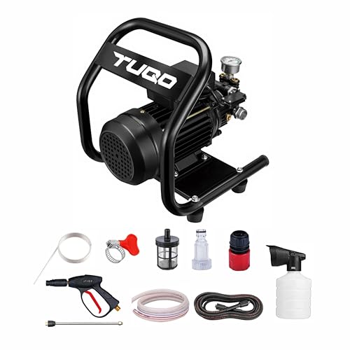Image of TUQO High Pressure Car Washer, 2200 Watts Motor, 150 Bars Pressure, 8L /Min Flow Rate, 9m Steel Mesh Outlet Hose for Commercial Use, Portable for Car, Bike, Home & Outdoor Cleaning - HW2050