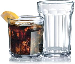 Le'raze Set of 16 Durable Drinking Heavy Base Cups | Glassware Set Includes