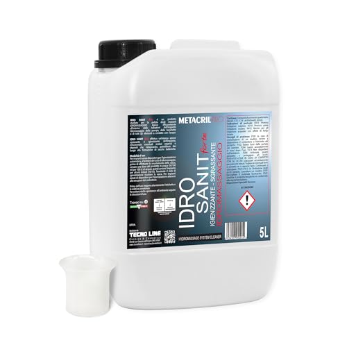 Metacril Pro Idro Sanit Forte con Dosatore Graduato, Detergente per la Pulizia di Impianti Idromassaggio - 5 LT