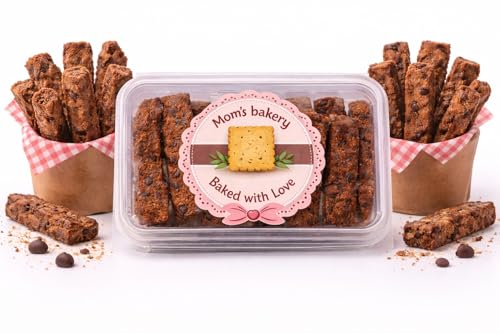 Image of MOM'S BAKERY Homestyle Baked Cookies Fries 200 gm | Crunch Into Chocolate Happiness | Homemade Rich cocoa flavor | T45 Flour, Butter, Sugar, Vanilla Essence | No compromise on taste, Double chocolate cookie sticks | Buttery crunchy snack