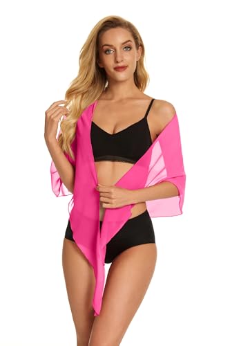 Image of Swimsuit Coverups for Women Sarong Beach Bikini Wrap Sheer Short Skirt Chiffon Scarf for Swimwear