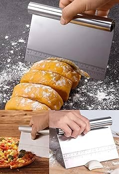 Smartizi Chef Prime Paslanmaz Çelik Hamur Kesici ve Pasta Sıvama Kazıyıcısı - Ölçü Cetvelli