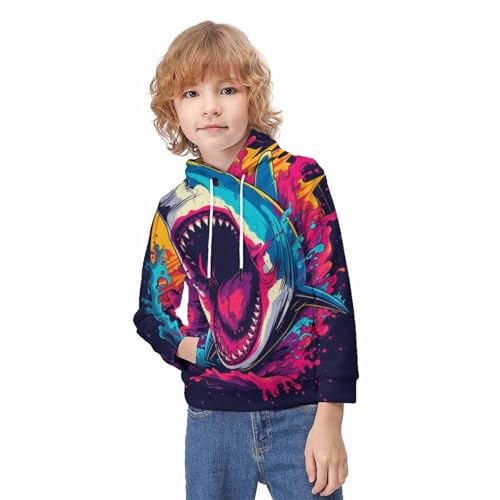 Sweat Requin 3D pour ado et enfant de 10-12 ans vêtement d'hiver confortable