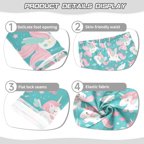 KLL Seamless Pink Unicorns Pattern Illustration Toddler Baby Girl Leggings Stretch Full Length Leg Yoga Pants Running3