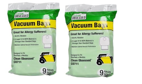 Image of Clean Obsessed CO711 Commercial Canister HEPA Bags (18 Bags)