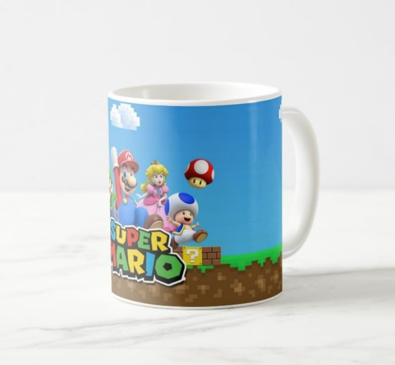 Mario Bros.Ceramic Mug, Super Mario Coffee Mug for Kids,Friends, Mugs for Return Gifts, Coffee Mugs, Microwave Safe Tea Mugs, Milk Mug – Capacity 325 ml