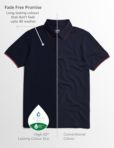 Image of Symbol Premium Men's Cotton Stretch Solid Polo T-Shirt (Regular Fit | Pique Knit)