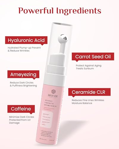 Image of Under Eye Serum with ameyezing, Ceramide CLR /Caffeine /Hyaluronic Acid /Carrot Seed Oil | For Reduce Dark Circles, Puffiness, reduce Wrinkles, Crows Feet, hydrates your skin -10ML