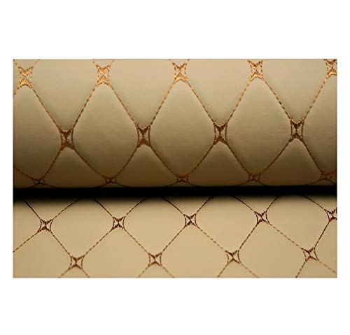 LPLND Imperméable Tissu d'ameublement en Simili-Cuir au mètre et Cuir synthétique Plusieurs Couleurs -Diamant ，pour Housses de siège de Voiture,Beige (Color : Beige Diamond, Size : 1.43×10m)
