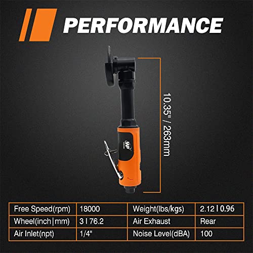Air Cut off Tool, WP WORKPAD 3 inch Cut Off Tool with 5Pcs Die Grinder Cut Off Wheels,18000RPM, Pneumatic Cutting Machine Metal Sheet Cutter Tool Kit