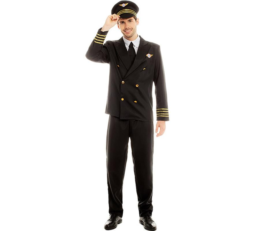 Disfraz de Piloto Capitán de Vuelo para hombre Talla S hombre