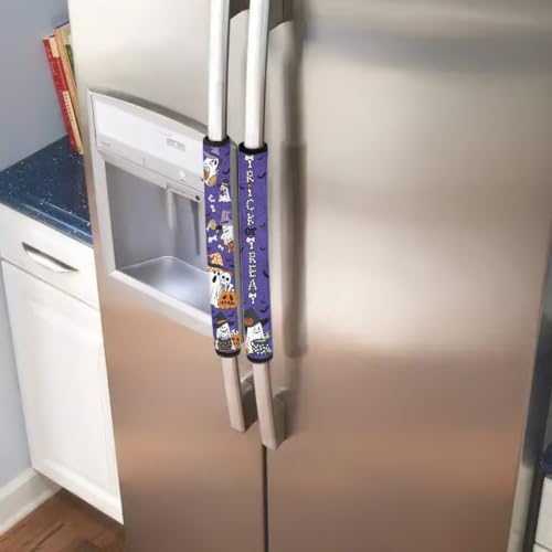 Image of Trick or Treat Refrigerator Door Handle Covers Ghost Fridge Door Handle Covers Set of 6 Oven Microwave Dishwasher Antiskid Protector Halloween Decor