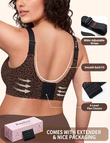 Image of PoseFree Jelly Bras for Women No Underwire, Supportive Wireless Comfort Bra, Full Coverage Back Smoothing Bra