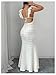 Floerns Women's Elegant Textured Maxi Dress Tie Backless Fishtail Wedding Guest Dresses White Large